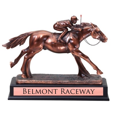 12 ½" Antique Bronze Finish Jockey Trophy