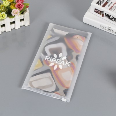 3.25 x 9" Matte Frosted Storage Bag Waterproof Zip-Lock Seal Storage Bag(Grey)