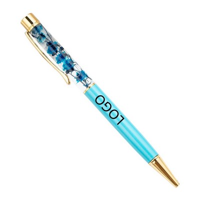 Dry Flowers Into Oil Crystal Ballpoint Pen