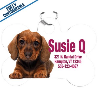 1.5X1" - Dog Bone - Aluminum Pet Tag