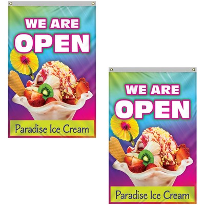 4' x 6' Standard Double Sided Knitted Polyester Vertical Banners