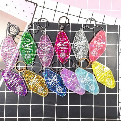 Cute Glitter Car Motel Key Tag