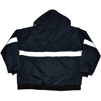 Navy Blue Waterproof Bomber Jacket with Quilted Thermal Liner & Silver Reflective Tapes