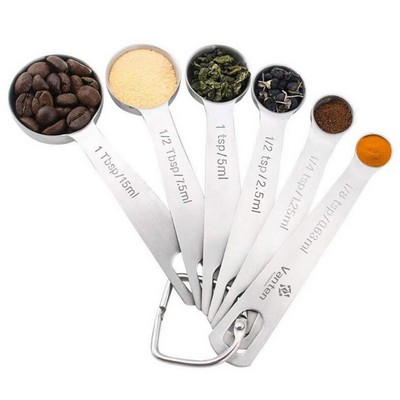 6" 1 Stainless Steel Measuring Spoon Set