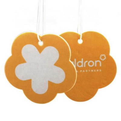 3.25" Die Cut Shape Custom Full Color Printed Air Freshener w/Georgia Peach Scent