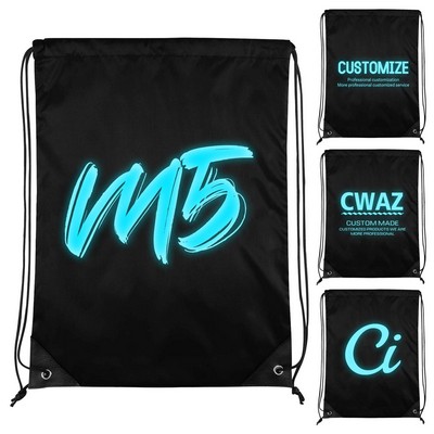 Glow Imprint Polyester Drawstring Bag