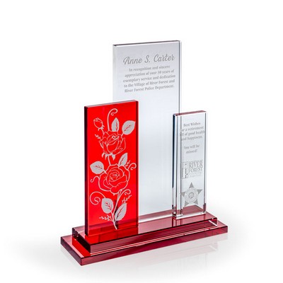 Mirador Red & Clear Crystal Award