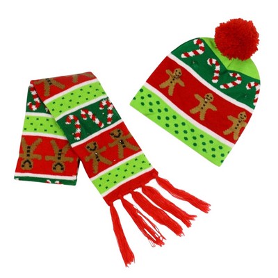 LED Light up Holiday Scarf Hat