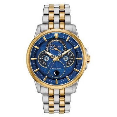 Citizen® Men's Calendrier Eco-Drive® Two-Tone Watch w/Blue Dial