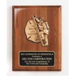 Walnut Piano Finish Plaque w/Fireman