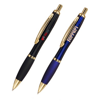 Executive Curved Gold Trim Metal Pens