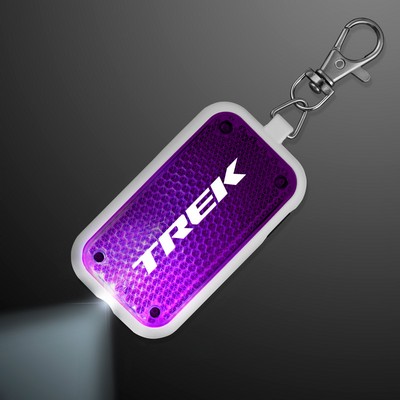 Clip-On Light Purple Safety Blinkers, Keychain Flashlight - PRINTED