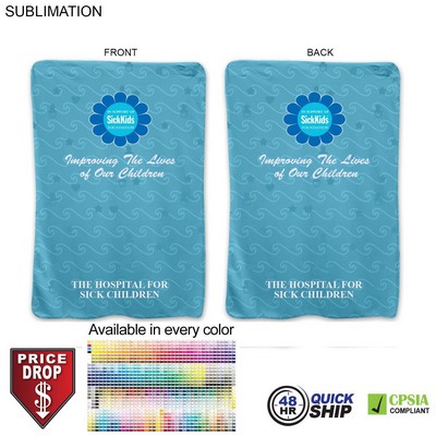 48 Hr Quick Ship - Ultra Soft and Smooth Microfleece Baby Blanket 30x40, Sublimated