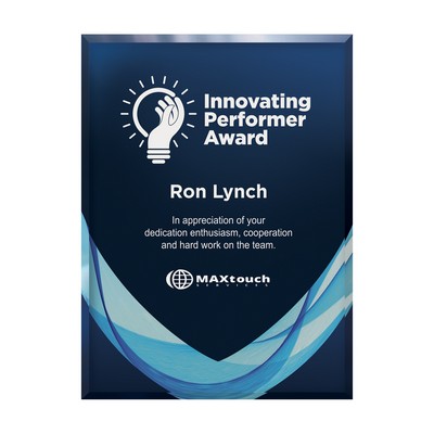 Beveled Acrylic Aquus Shield Plaque, Large