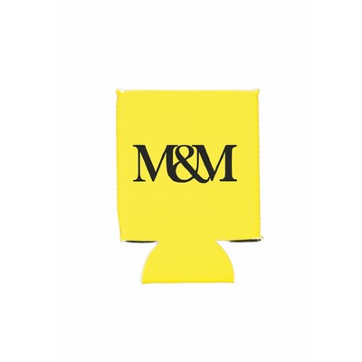 Yellow Neoprene Flat Can Cooler