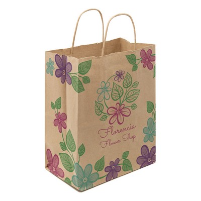 Full Color Natural Handle Shopper Paper Bags (8.5" x 10.25" x 5")