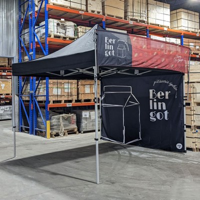 Pop up tent - Tent banner 10' printed with frame