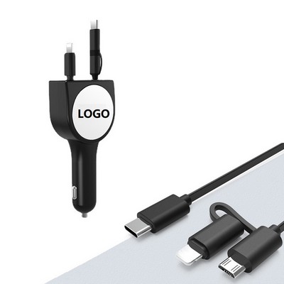 Multi USB Retractable Charger with 2.6' Dual Cable