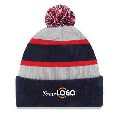 Customized Pom Pom Solid Winter Beanie
