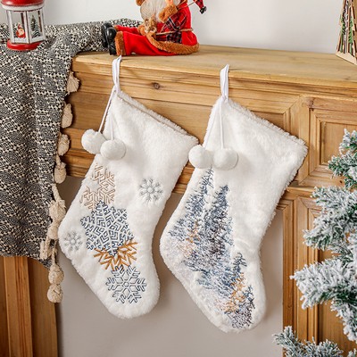 Large Short Plush Christmas Stocking