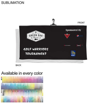 Oversized Golf Towel in Plush, Soft Velour Terry, 24x48, with Black Swivel Hook, Sublimated 1 side