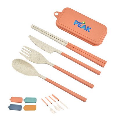Collapsible Wheat Straw Cutlery Set