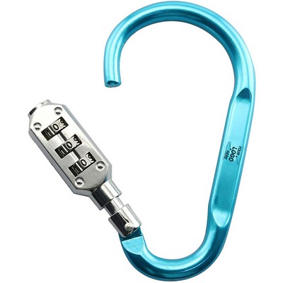 Aluminum Carabiner w/Combination Lock