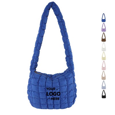 Simple Solid Solor Handheld Quilted Bag