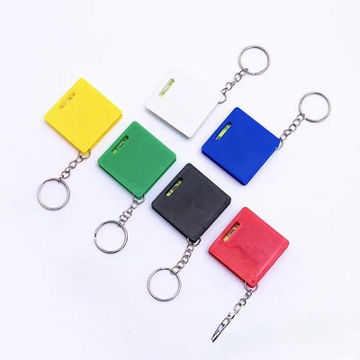 Squares Bubble Level Steel Ruler Tape Measure with Key Chains