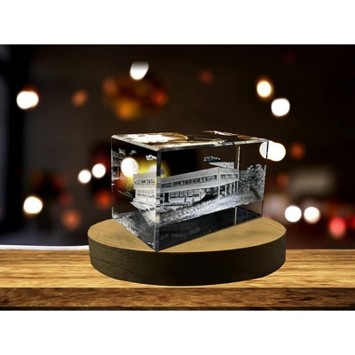 Villa Savoye 3D Engraved Crystal Trophy Award - Modernist Architecture Collectible