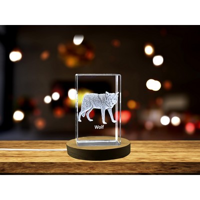 Wild Spirit Wolf Crystal Trophy Award