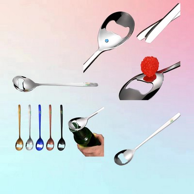 All In One Food Grade Stainless Steel Spoon Bottle Opener