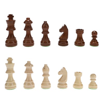 French Staunton Wood Chess Pieces, Weighted with 3" King