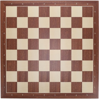 Mahogany Stained Wooden Chess Board, Algebraic Notation,19.75"