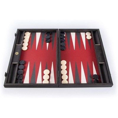 Luxury Wood Backgammon Set with Leatherette Interior - 19" - Handcrafted in Greece