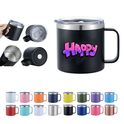 14oz. Stainless Steel Vacuum Camping Mug w/Handle