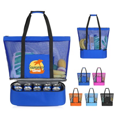 Mesh Beach Tote Cooler Bag