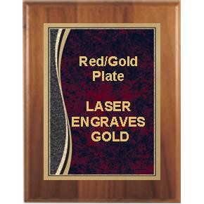 Cherry Plaque 9" x 12" - Red/Gold 7" x 10" Patina Marble Plate
