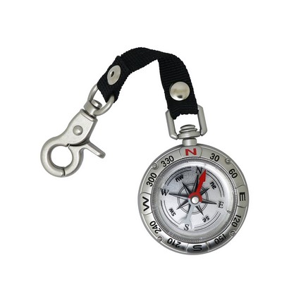 Vintage Zinc Alloy Compass w/Keychain Outdoor Lanyard Compass