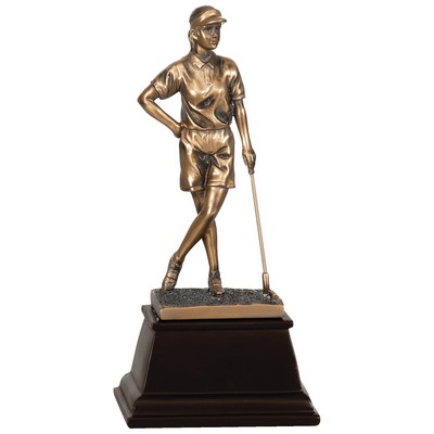 Golf Award, Female Figure, 9"H