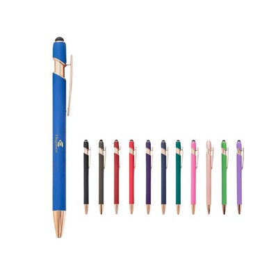 Aluminum Incline Stylus Pen with Rose Gold Accents