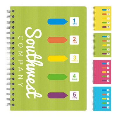 Sleek Tabbed Spiral Notebook