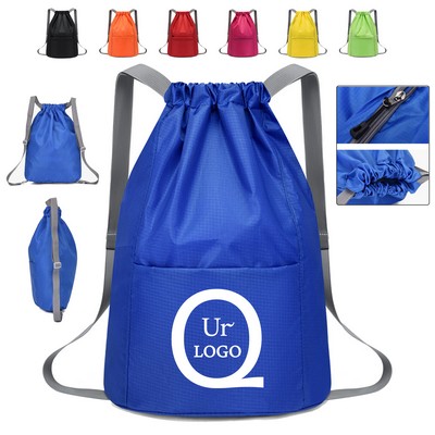 11.02X5.91X17.72" Oxford Fabric Drawstring Backpack