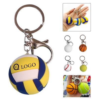 Soft Rubber Ball Keychain