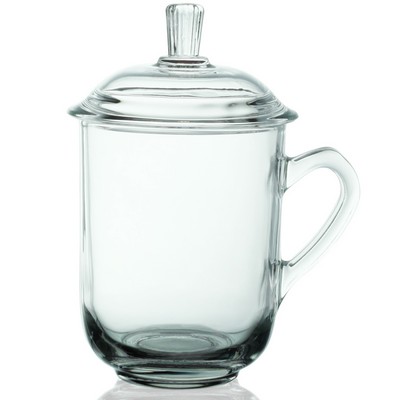 Glass Tea Cups with Lids 13 oz
