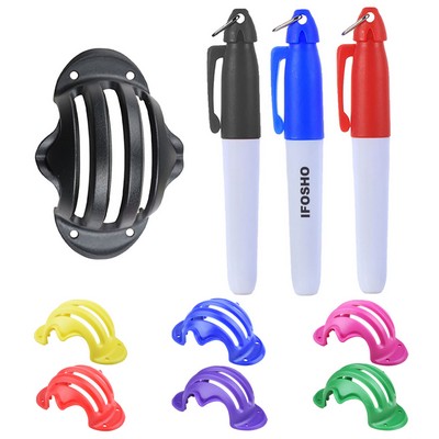 Waterproof Golf Ball Line Marker Stencil & Alignment Marking Tool Set