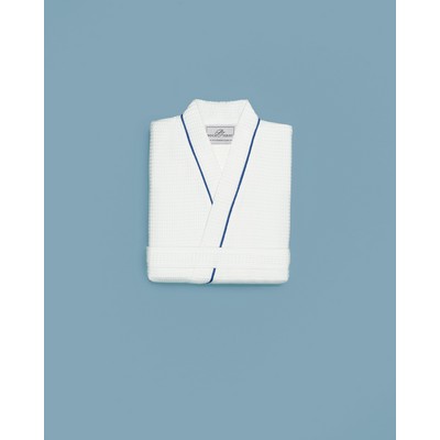 Waffle Kimono Bathrobe Lined w/ Royal Piping