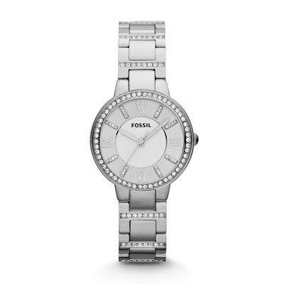 Fossil Ladies Virginia Stainless Steel 3-Hand Watch