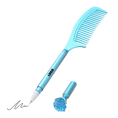 Comb Shaped Pen with Diamond Cap