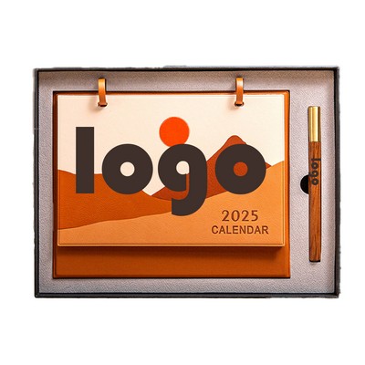 Leather Desktop Decoration 2025 Desk Calendar